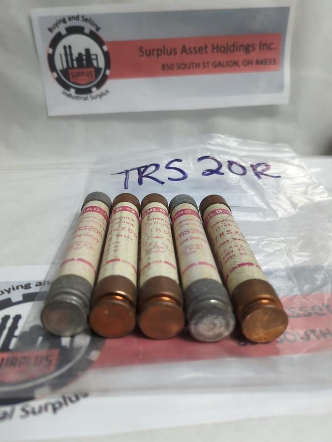 Used GOULD SHAWMUT,TRS-20R,TRI-ONIC 20R AMP FUSE LOT OF 5 PRE-OWNED