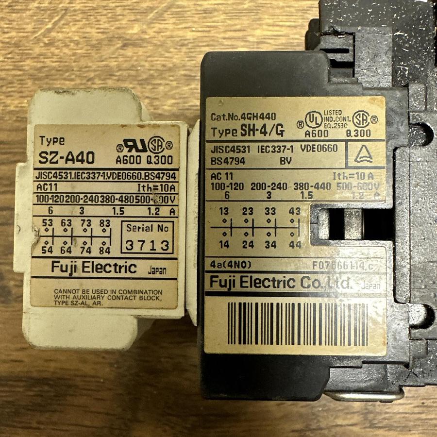 Used Fuji,SH-4/G,Contactor  wSZ-A40 Aux Block