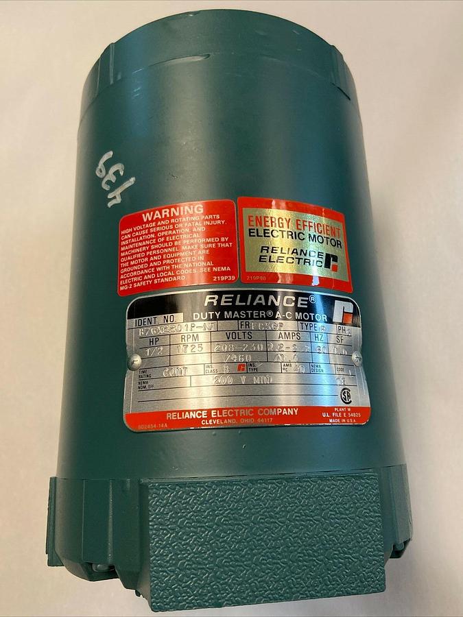Reliance,B76X2201P-NT,1/2Hp Motor 1725 208-230/460V Frame FC56P