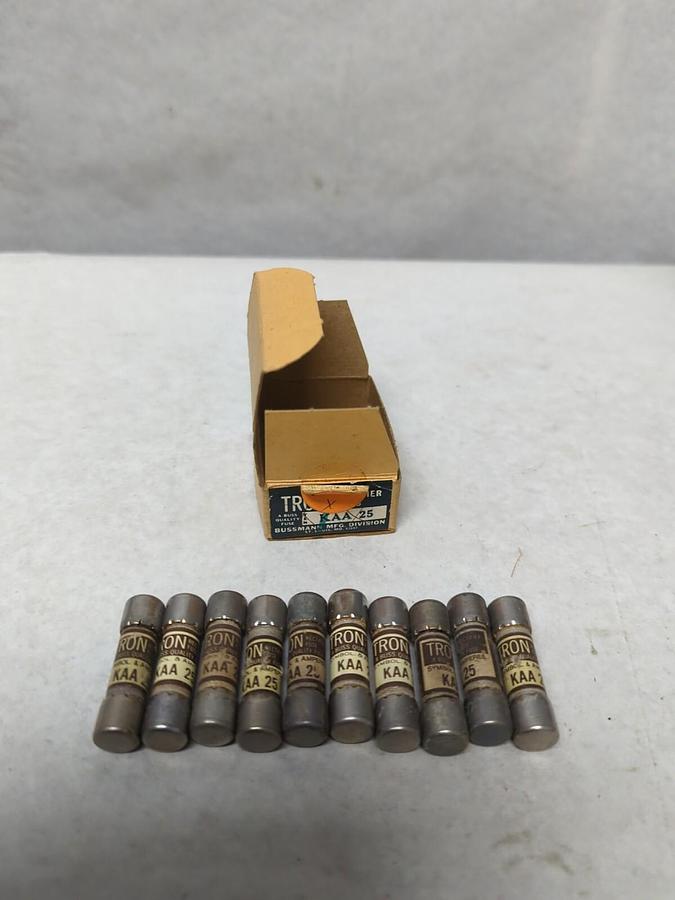 COOPER BUSSMANN,KAA25,25 AMP TRON FUSES BOX OF 10 NOS