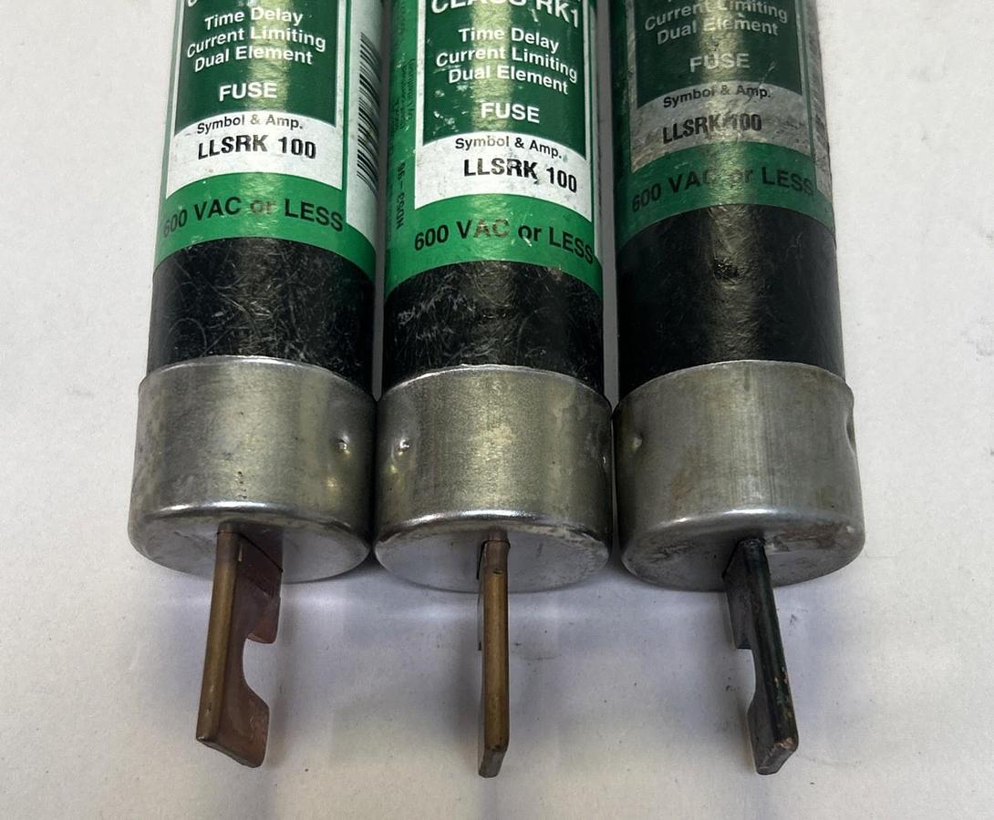 Used LITTELFUSE,LLSRK100,FUSE 100A 600V LOT OF 3