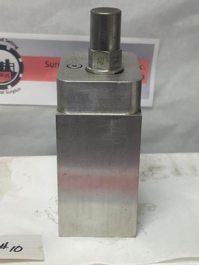 Used SUN HYDRAULICS,HBM,MANIFOLD ICO-A2 WITH PPHB-CAN 400PSI CARTRIDGE VALVE USED
