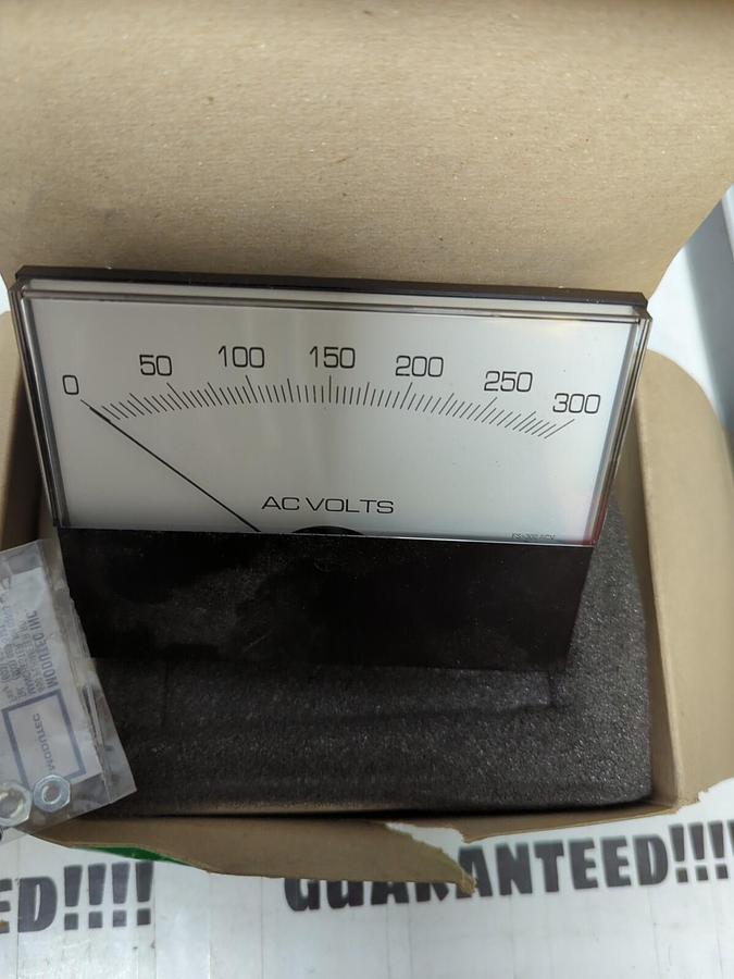 MODUTEC JEWELL INSTRUMENTS,0-300VDC, PANEL MOUNT ANALOG METER NOS