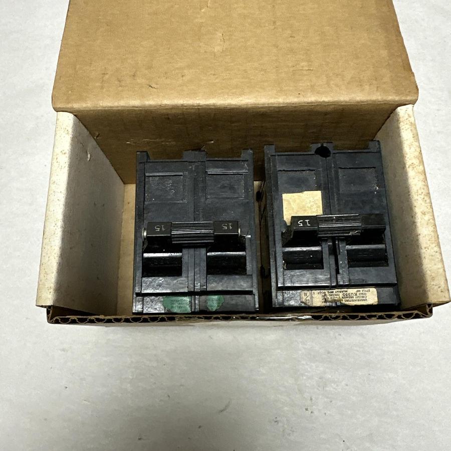 Used Murray,MP215,15 Amp 2 Pole Circuit Breaker Lot of 2