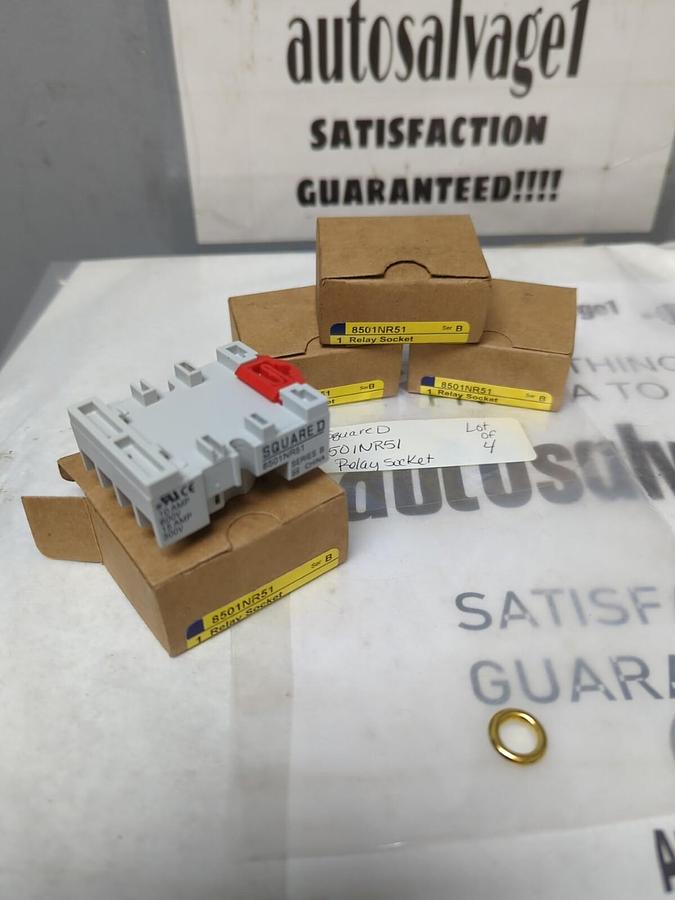 SQUARE D,8501NR51,SERIES B RELAY SOCKETS LOT OF 4 NOS