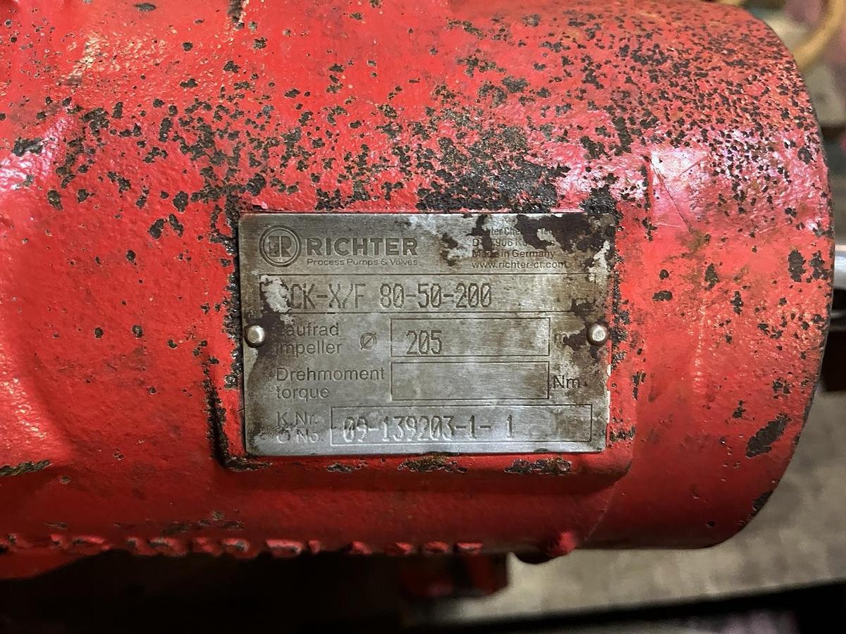 Used RICHTER,SCK-XF-80-50-20,CHEMICAL CENTRIFUGAL PUMP
