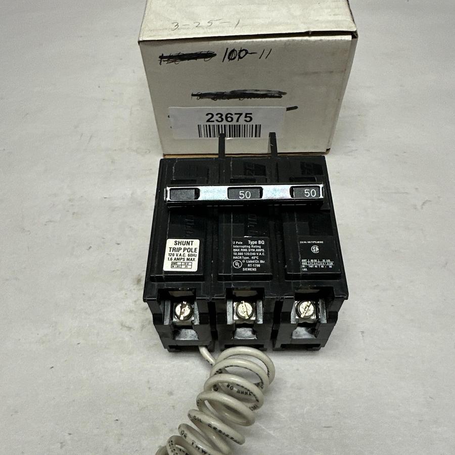 Siemens,BQ2B05000S01,50 Amp 2 Pole Shunt Trip Circuit Breaker