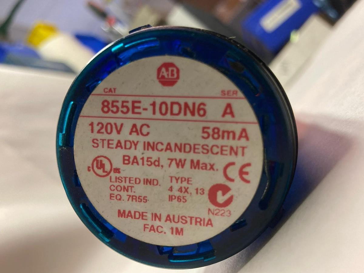 Used Allen-Bradley,855E-10DN6,Incandescent Stack Light Ser A 120Vac 58mA