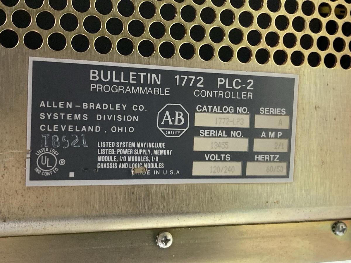 Used Allen Bradley,1772 PLC-2,Programmable Controller 120/240V Ser A 2/1Amp