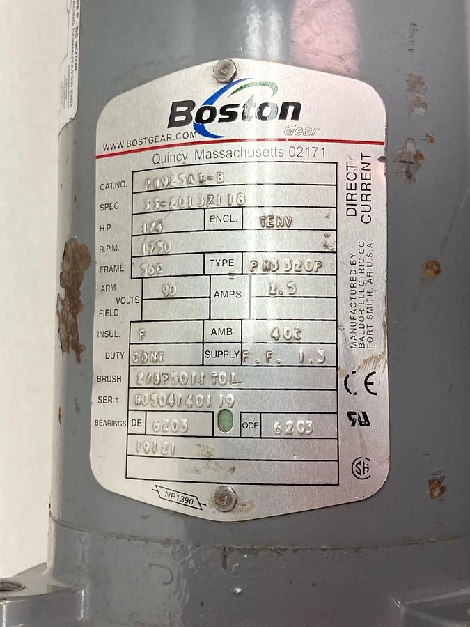 Used Boston Gear,PM925AT-B,Electric Motor 1750 RPM 56C Frame 1/4Hp