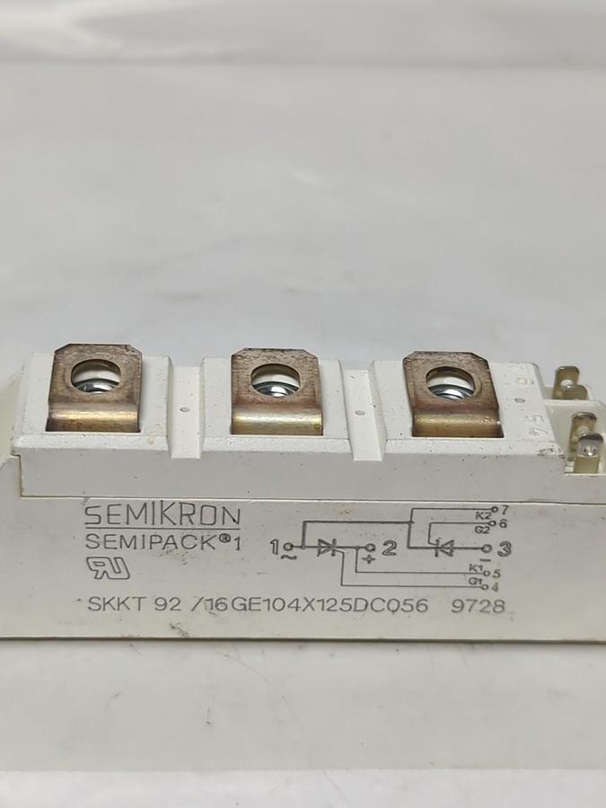 Used SIMIKRON,9728,SEMIPACK THYRISTOR SKKT 92/16GE104X125DC056 PRE-OWNED