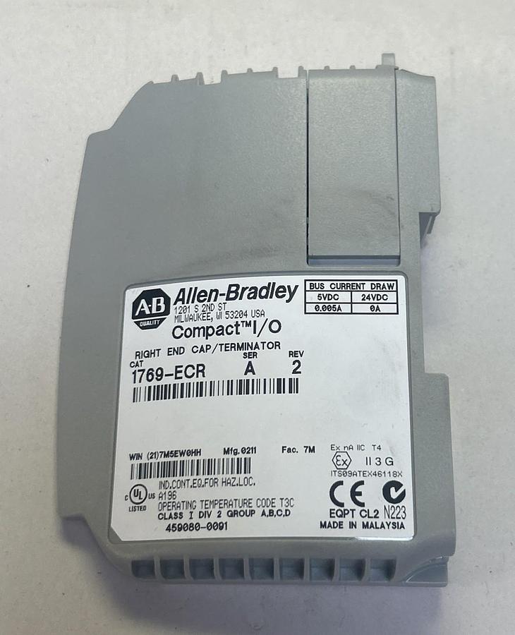 Used ALLEN BRADLEY,1769-ECR,RIGHT END CAP / TERMINATOR