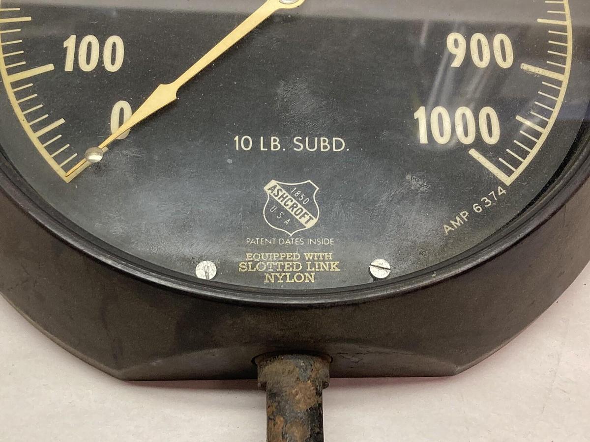 Used Ashcroft,0-1000psi,Pressure Gauge