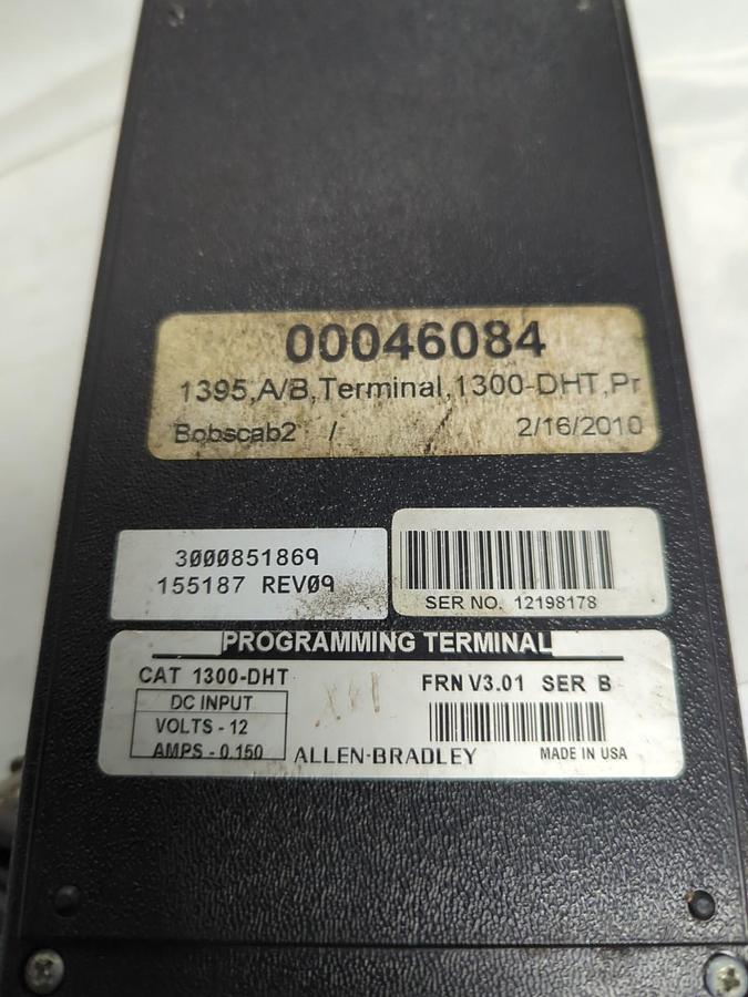 Used ALLEN BRADLEY,1300-DHT,PROGRAMMING TERMINAL 12VDC SER B FRN V3.01 0.150AMP