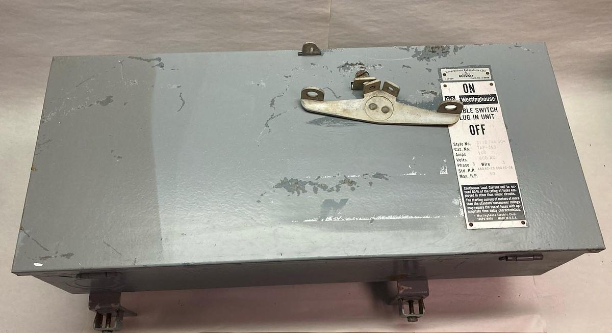 Used Westinghouse,tap 363,Fusible BUS PLUG BUSWAY 100A 600V