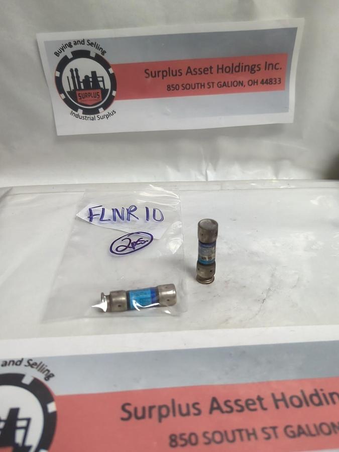 Used LITTELFUSE,FLNR10,TIME-DELAY 10 AMP FUSE LOT OF 2 PRE-OWNED