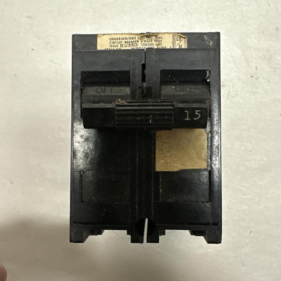 Used Murray,MP215,15 Amp 2 Pole Circuit Breaker Lot of 2