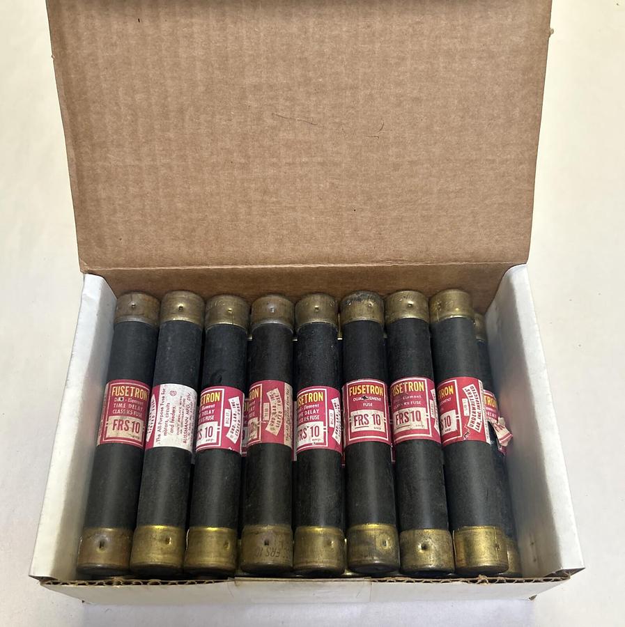 Used BUSSMANN,FRS10,FUSETRON FUSE 10A 600V LOT OF 16