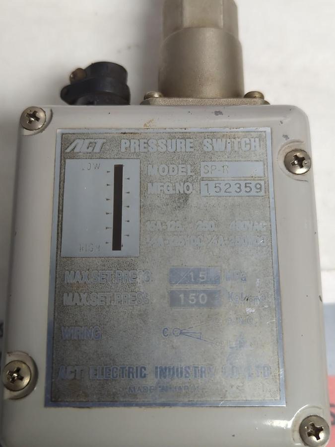 Used ACT ELECTRIC,SPR-150,PRESSURE SWITCH PRE-OWNED