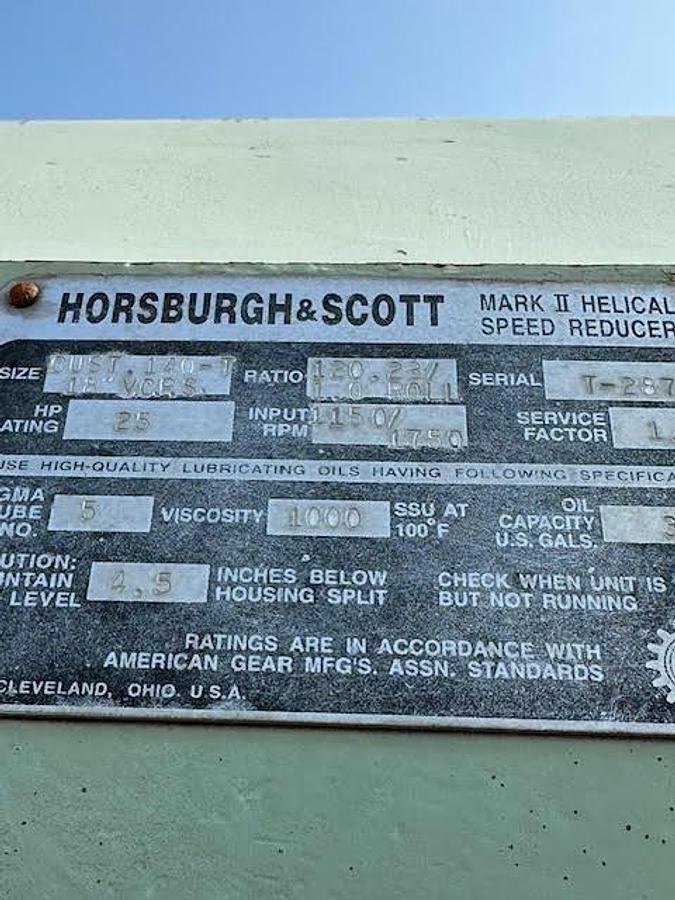 Used Horsburgh & Scott Mark 2 Helical Speed Reducer Gearbox