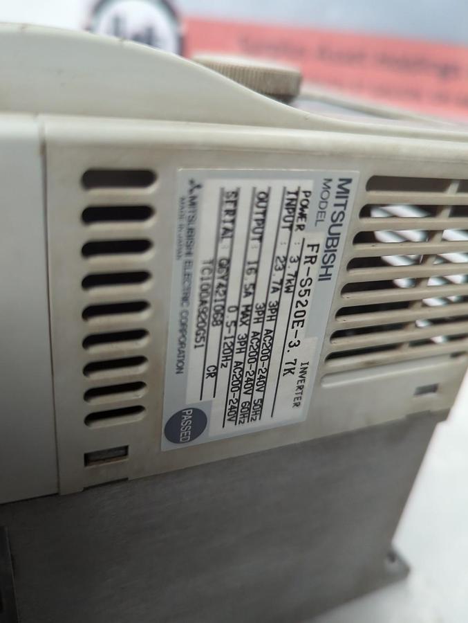 Used MITSUBISHI,FR-S520E-3.7K,INVERTER PRE-OWNED