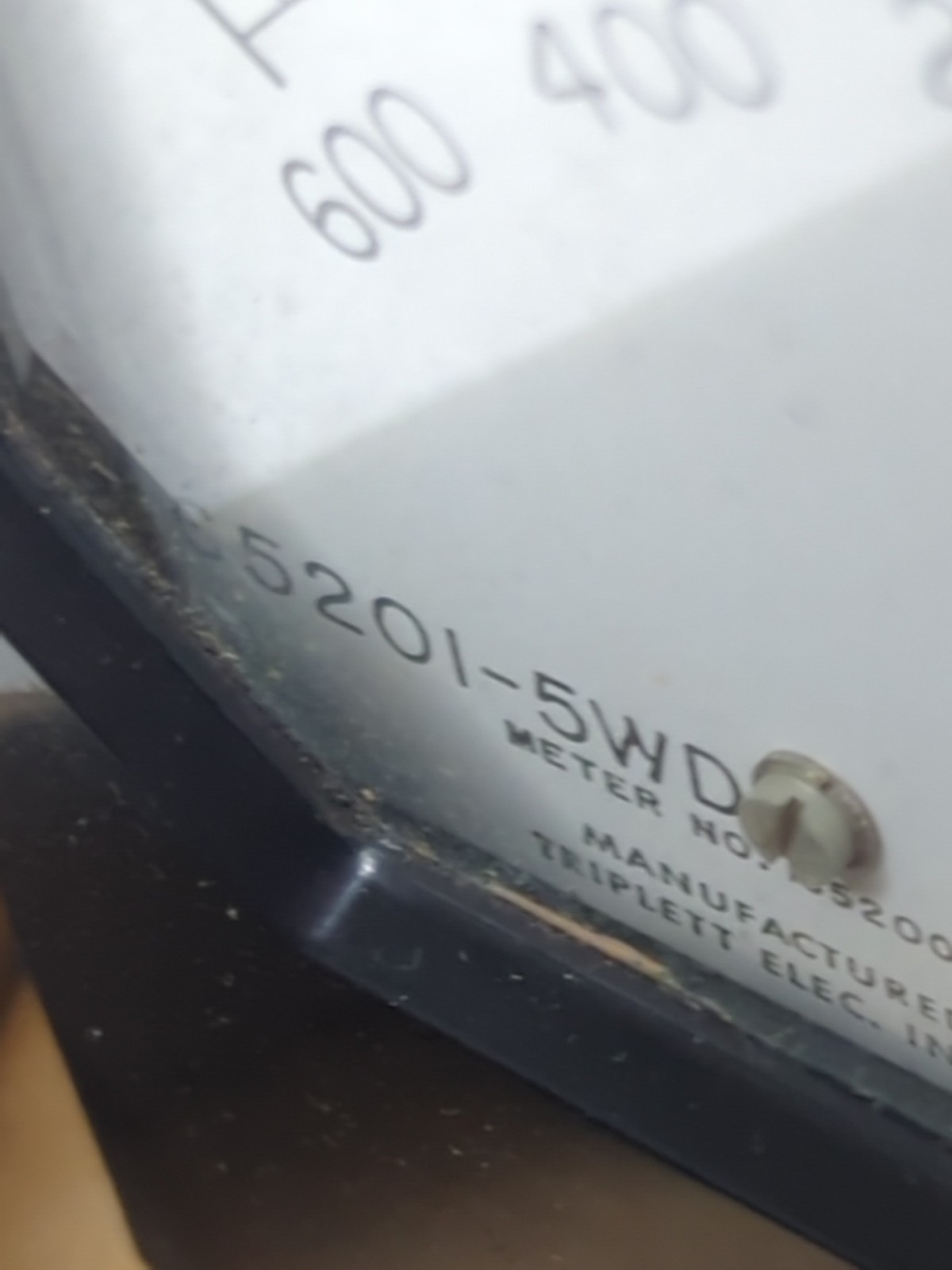 TRIPLETT,65201-5WD,PANEL METER 600-0-600 Y.P.M NOS