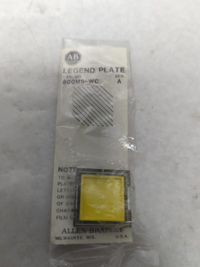 ALLEN-BRADLEY,800MS-WC,SERIES A LEGEND PLATE NOS