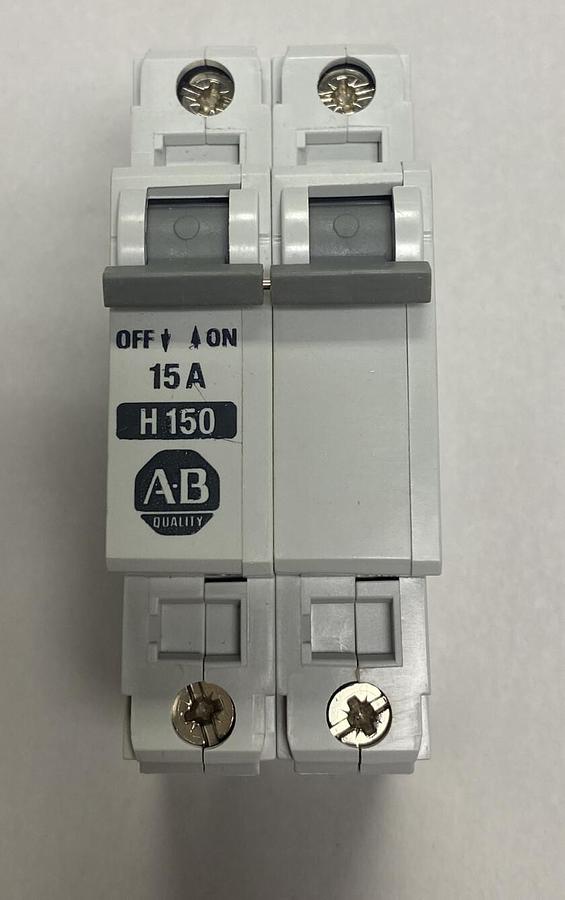 ALLEN BRADLEY,1492-CB2H150,SER B CIRCUIT BREAKER 15 AMP 2 POLE NOS