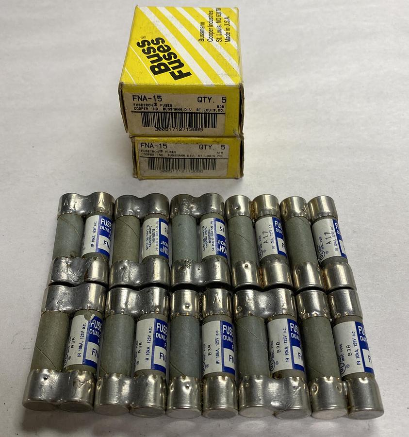 Cooper Bussmann,FNA-15,Fusetron Fuse Lot Of 20 NOS
