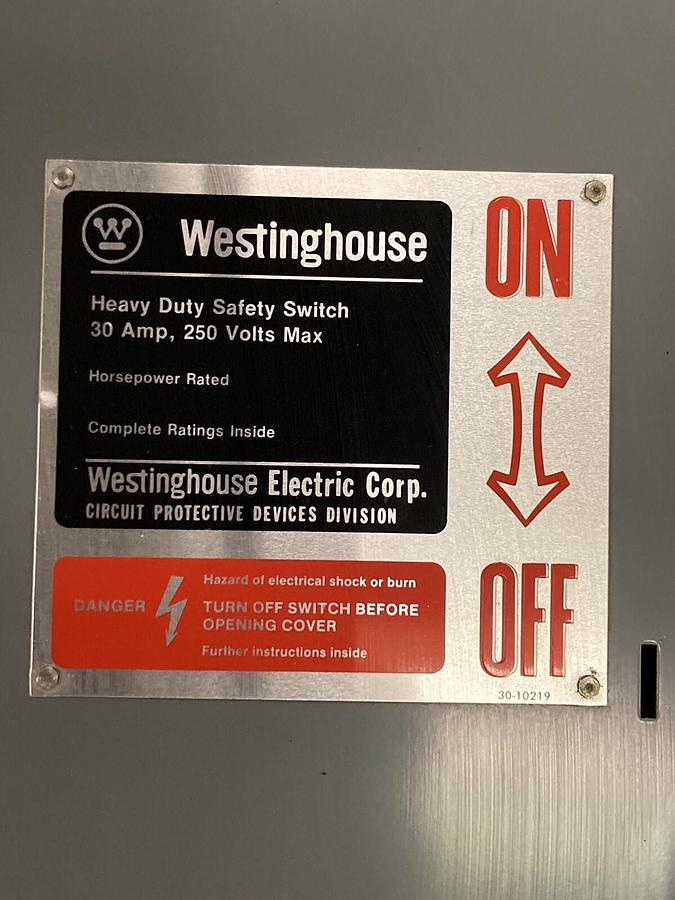 Westinghouse,HFN421,Heavy Duty Safety Switch 30A 240V