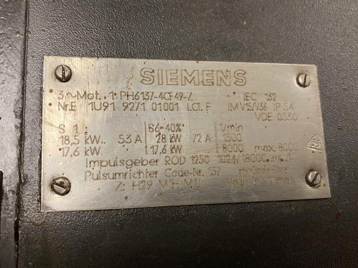 Used Siemens,1 PH6137-4CF49-Z,Spindle Motor