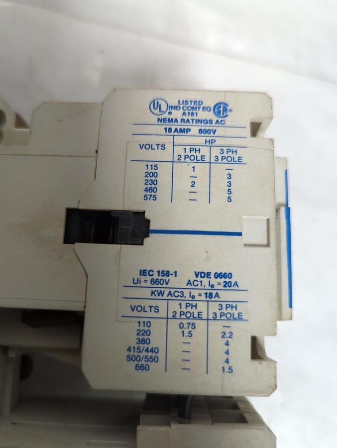 Used CUTLER HAMMER,AN16BN0,SERIES A1 CONTACTOR ASSEMBLY PRE-OWNED