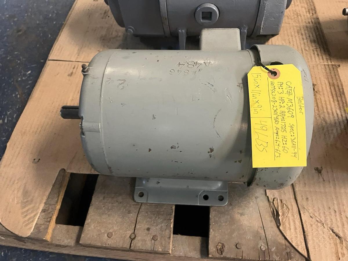 Used BALDOR,M3609,MOTOR 2HP 3PH 208-230/460V 1725RPM 184