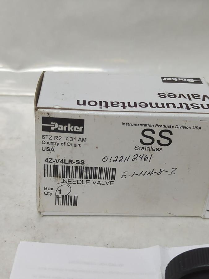 PARKER,4Z-V4LR-SS,STAINLESS STEEL NEEDLE VALVE NOS