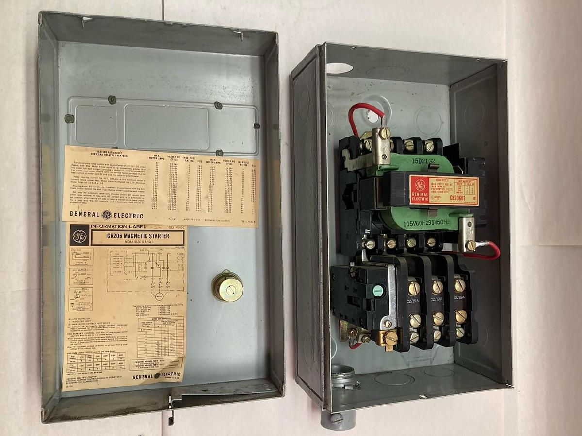 Used General Electric,CR206B1,NEMA Size 0 Enclosure Single Phase Magnetic Starter