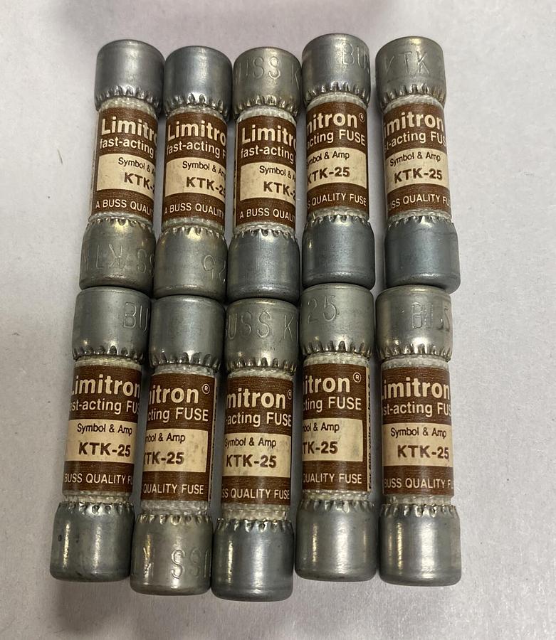 COOPER BUSSMANN,KTK-25,Limitron Fuse Box Of 10 NOS
