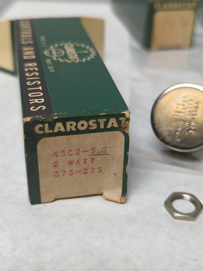 CLAROSTAT,43C2-5,2-WATT POTENTIOMETER 375-225 LOT OF 4 NOS