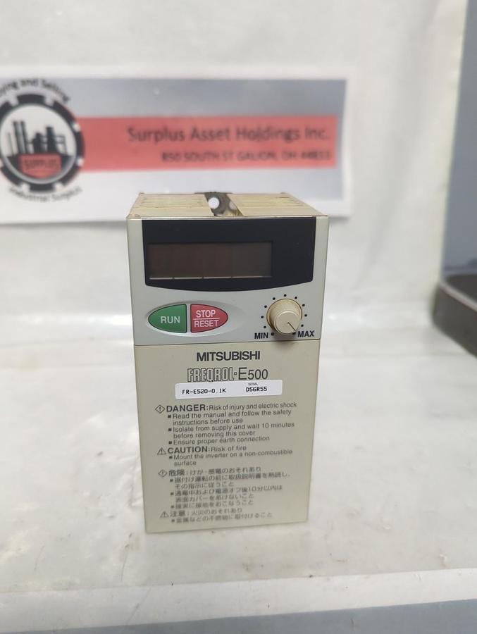 Used MITSUBISHI,FR-E520-0.1K,FREQROL-E500 INVERTER DRIVE PRE-OWNED