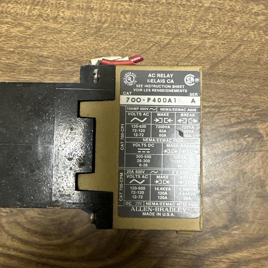 Used Allen Bradley,700 P400A1,Bulletin 700 AC Relay