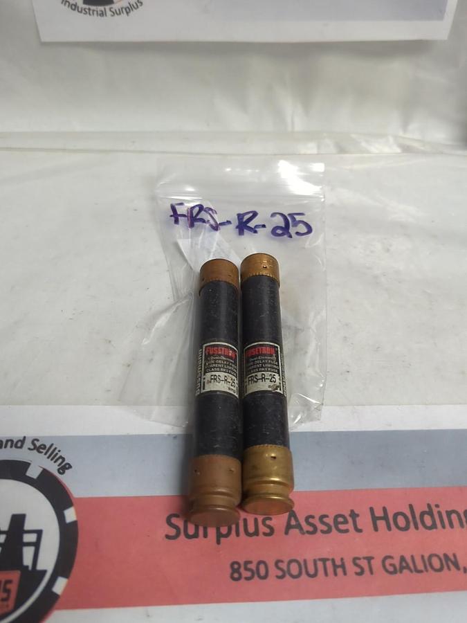 Used COOPER BUSSMANN,FRS-R-25,FUSETRON 25 AMP FUSE LOT OF 2 PRE-OWNED