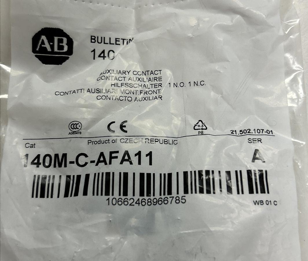 Used ALLEN BRADLEY,140M-C-AFA11,SER A INTERNAL AUXILIARY CONTACT NEW