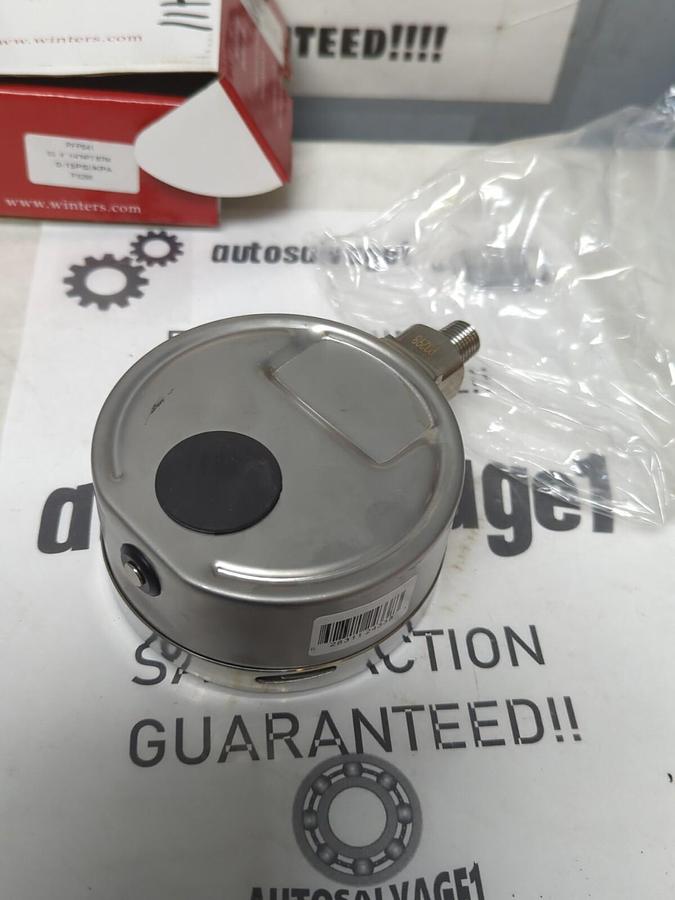 WINTERS,PFP641,SS 4 IN GAUGE 1/4 IN NPT 0-15 PSI/KPA NOS