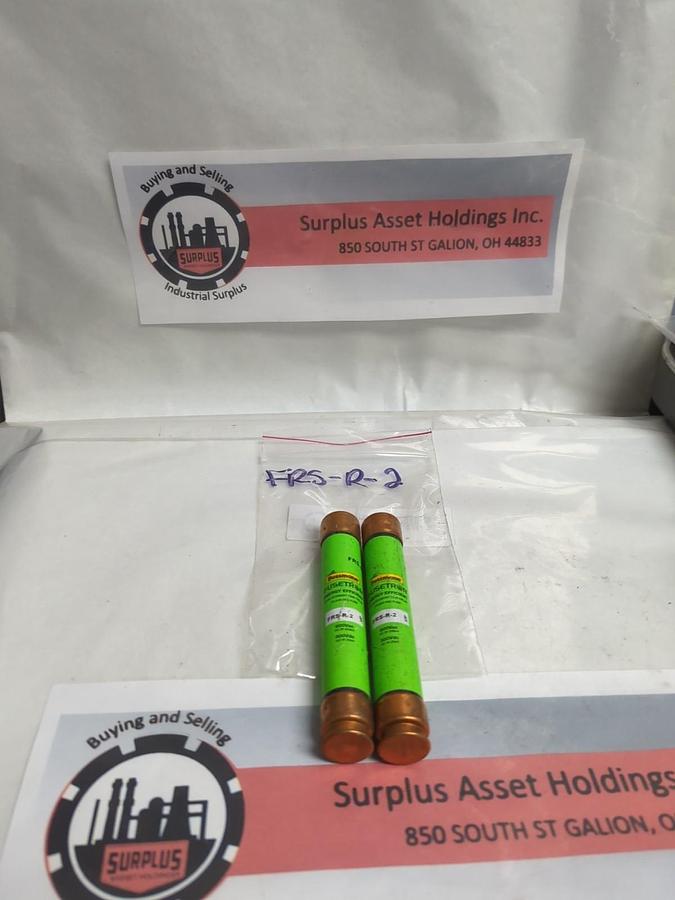 Used COOPER BUSSMANN,FRS-R-2,FUSETRON 2 AMP FUSE LOT OF 2 PRE-OWNED