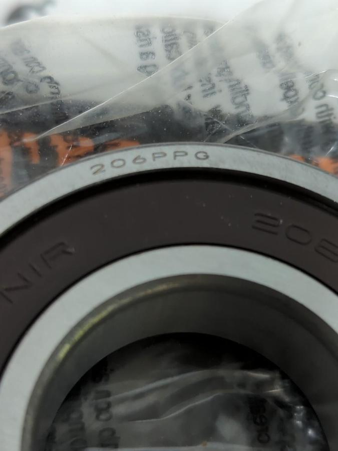 TIMKEN,206PPG,DOUBLE SEALED BALL BEARING  W/SNAP RING 30MM BORE NOS