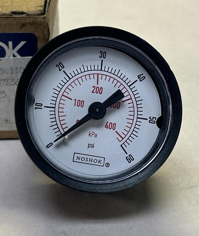 NOSHOK,15-110-60,PRESSURE GAUGE 60PSI 1/8INCH NPT NOS