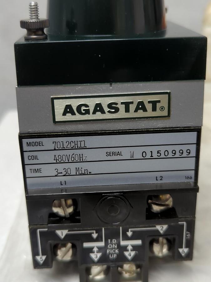 AGASTAT,7012 CHI1,TIMING RELAY 480V 60HZ 3-30 MIN NOS