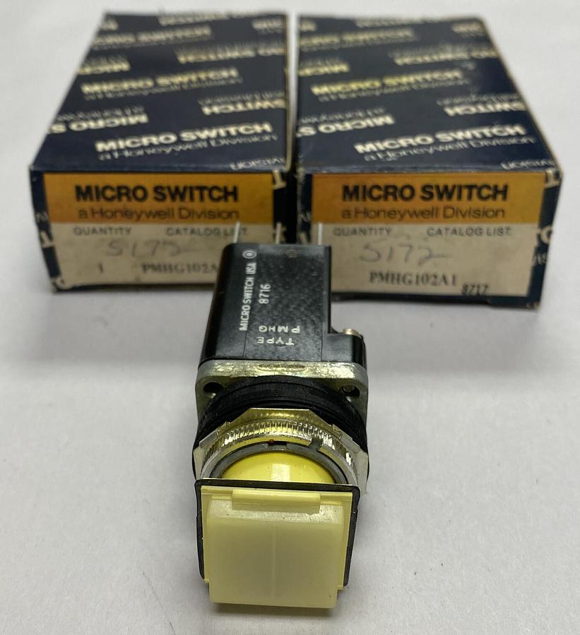 Honeywell Micro Switch,PMHG102A1,Push Button Lot Of 2 NOS