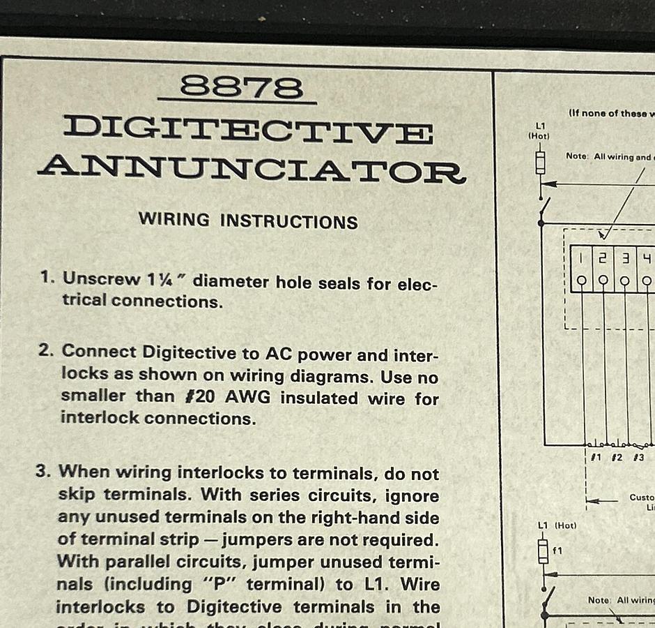 Used NORTH AMERICAN MFG,8878,DIGITECTIVE ANNUNCIATOR