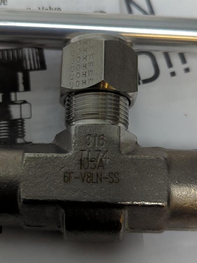 PARKER,6F-V8LN-SS,NEEDLE VALVE 316SS 3/8 INCH FEMALE