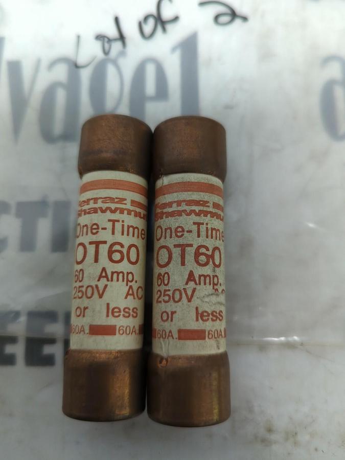 FERRAZ SHAWMUT,OT60,ONE-TIME FUSES LOT OF 2 NOS